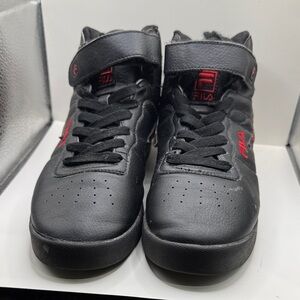 Fila Black High-Tops with Red Details